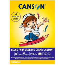 BLOCO A4 DESENHO CANSON CREME C/20 FLS 140 GR-0