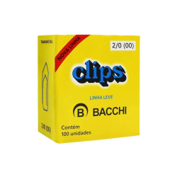 CLIPS 2/0 BACCHI LINHA LEVE C/100 UNIDADES REF.0906-7-0