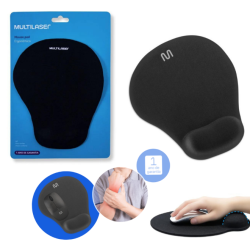 MOUSE PAD GEL PRETO C/ APOIO AC021 - MULTI-0