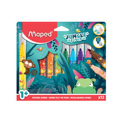 CANETA HIDROGRAFICA JUMBO JUNGLE FEVER 12 CORES - MAPED-0