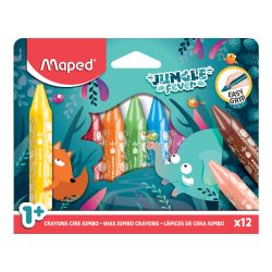 GIZ DE CERA JUNGLE FEVER JUMBO 12 CORES MAPED-0