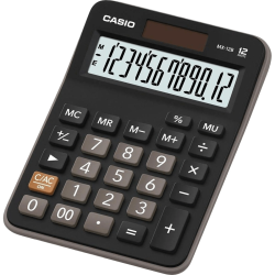 CALCULADORA DE MESA CASIO 12 DIG. PRETA SOLAR/BATERIA MX-12B-W4-DC-0