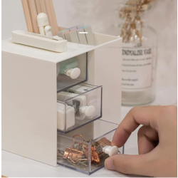 ORGANIZADOR 3 GAVETAS + 1 DIVISORIA 12X10X12CM LILAS-0