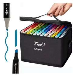 MARCADOR ARTISTICO ART MARKER 120 CORES C/ BOLSA - MAGIC KIDS-0