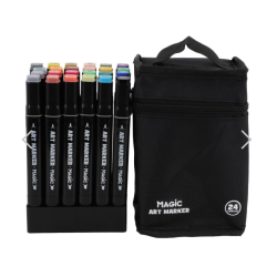 MARCADOR ARTISTICO ART MARKER 24 CORES C/ BOLSA - MAGIC KIDS-0