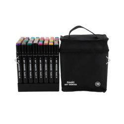 MARCADOR ARTISTICO ART MARKER 48 CORES C/ BOLSA - MAGIC KIDS-0