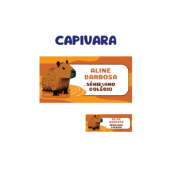 KIT ETIQUETA ESCOLAR VINIL CAPIVARA - ( 108 UNI TAM. 8X4 E 18 UNI TAM. 4X1,5 CM )-0