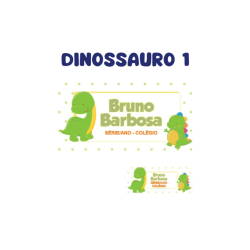 KIT ETIQUETA ESCOLAR VINIL DINOSSAURO 1 - ( 108 UNI TAM. 8X4 E 18 UNI TAM. 4X1,5 CM )-0