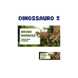 KIT ETIQUETA ESCOLAR VINIL DINOSSAURO 2 - ( 108 UNI TAM. 8X4 E 18 UNI TAM. 4X1,5 CM )-0