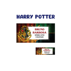 KIT ETIQUETA ESCOLAR VINIL HARRY POTTER - ( 108 UNI TAM. 8X4 E 18 UNI TAM. 4X1,5 CM )-0