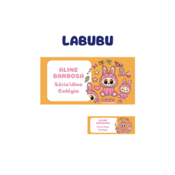 KIT ETIQUETA ESCOLAR VINIL LABUBU - ( 108 UNI TAM. 8X4 E 18 UNI TAM. 4X1,5 CM )-0