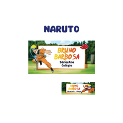 KIT ETIQUETA ESCOLAR VINIL NARUTO - ( 108 UNI TAM. 8X4 E 18 UNI TAM. 4X1,5 CM )-0