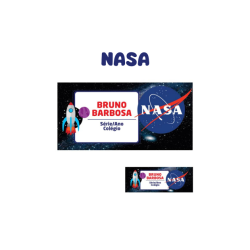 KIT ETIQUETA ESCOLAR VINIL NASA - ( 108 UNI TAM. 8X4 E 18 UNI TAM. 4X1,5 CM )-0
