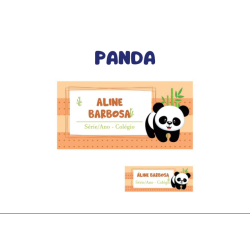 KIT ETIQUETA ESCOLAR VINIL PANDA - ( 108 UNI TAM. 8X4 E 18 UNI TAM. 4X1,5 CM )-0