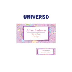 KIT ETIQUETA ESCOLAR VINIL UNIVERSO - ( 108 UNI TAM. 8X4 E 18 UNI TAM. 4X1,5 CM )-0