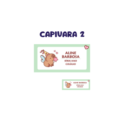 KIT ETIQUETA ESCOLAR VINIL CAPIVARA 2 - ( 108 UNI TAM. 8X4 E 18 UNI TAM. 4X1,5 CM )-0