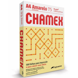 PAPEL SULFITE A4 COLOR CHAMEX AMARELO C/500-0