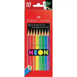 LAPIS DE COR NEON C/10 ECOLAPIS FABER CASTELL - REF:120410N-0