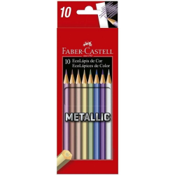 LAPIS DE COR FABER CASTELL METALLIC C/10 - REF:120410G-0