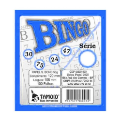 BLOCO BINGO TAMOIO COLOR AZUL C/100 FLS - REF:6032-0