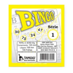 BLOCO BINGO TAMOIO COLOR AMARELO C/100 FLS - REF:6035-0